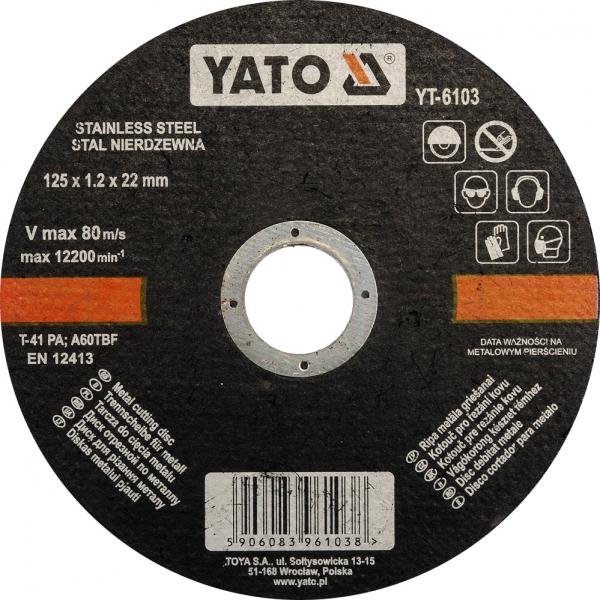 Nerūdyjančio plieno pjovimo diskas YATO 125 mm