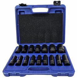 Smūginės, ilgos galvutės 1/2", 10-32mm, 16vnt