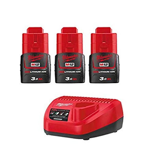 Akumuliatorių ir įkroviklio komplektas Milwaukee M12 NRG-303