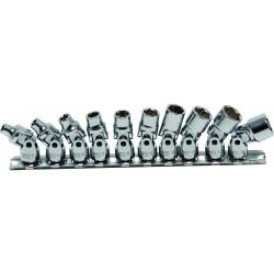Šarnyrinių galvučių rinkinys 6.3 mm (1/4"), 5 - 13 mm, 10vnt